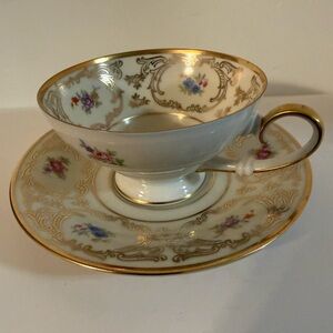 Gold Trimmed Tea Cup Saucer Gold Porcelain Bavaria
Tirschenreuth Germany 229